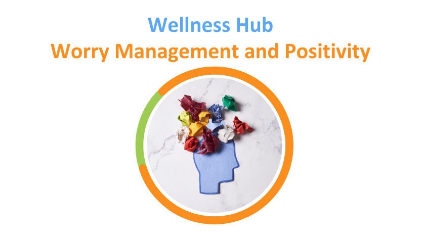 An icon of a head with flowers over it to represent worry management and positive thinking